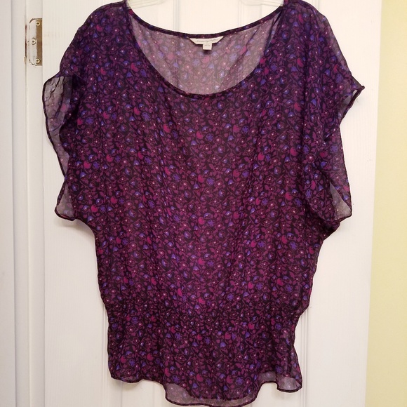 American Eagle Outfitters Tops - American Eagle Sheer Floral Peplum Blouse